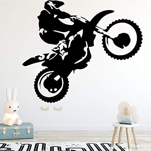 Motorcycle Stunt Driver Wall Sticker Home Decor for Living Room Kids Room Decoration Decal Stickers 43cm X 52cm