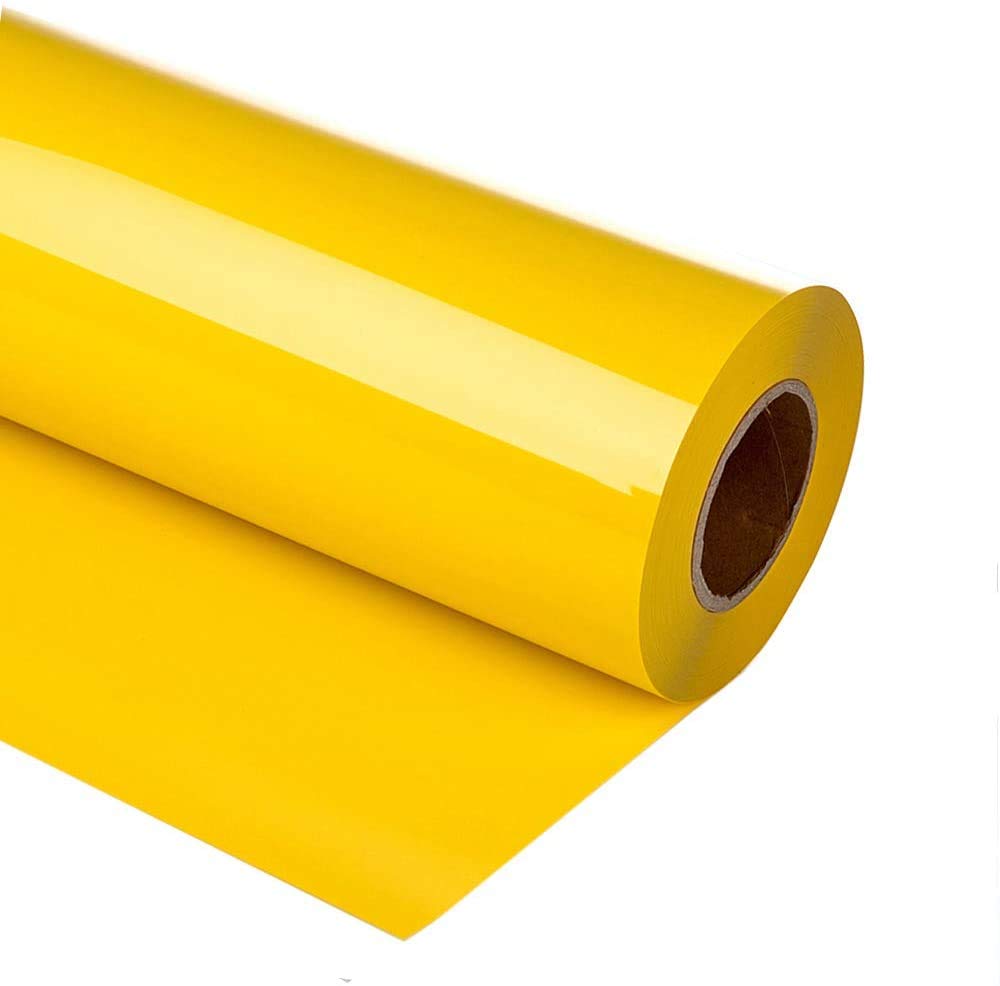 Heat Transfer Vinyl Bundle 12" x 10' Feet Rolls, HTV for Silhouette Cameo Easy to Cut & Weed, DIY Heat Press Design for T-Shirt, Clothes, Hats and Other Textiles (Yellow)