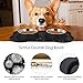 Syntus Double Dog Bowls Stainless Steel Dog Pet Feeder with Non-Skid Anti-Overflow Silicon Mat for Puppy, Dogs, Cats and Other Pets