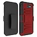 Elegant Choise Galaxy J7 Sky Pro Case, Galaxy J7 V Case, Galaxy J7 Perx Case, Heavy Duty Full Body Protective Case Cover with Belt Swivel Clip and Kickstand for Samsung Galaxy J7 2017 (Red)