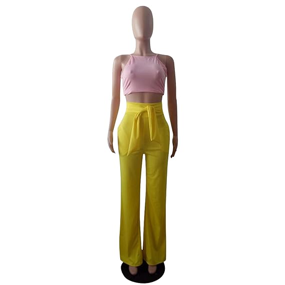 elastic waist flare pants