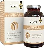Viva Labs TRIPLE STRENGTH Glucosamine, Chondroitin and MSM, GUARANTEED Joint Agony Relief, 240 Capsules