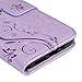 LG G5 Case Wallet - Mavis's Diary Embossed Butterfly Floral PU Leather Flip Folio Case Soft TPU Rubber Inner Cover with Hand Strap Card Holders Magnetic Clasp & Cute Bling Dust Plug & Stylus - Violet