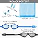 COOLOO Swim Goggles Men, 2 Pack Swimming Goggles for Women Kids Adult Anti-Fog, Dark Black & Blue