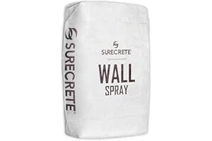 SureCrete WallSpray Microcement Concrete Overlay | White | 40 lb | Sprayable & Trowelable Lightweight Cement Wall Resurfacer for Interior & Exterior Walls