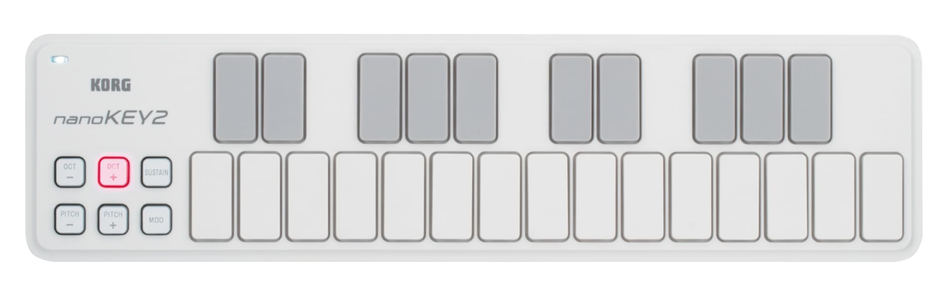 KORG 定番 USB MIDIキーボード nanoKEY2 WH ホワイト 音楽制作 DTM コンパクト設計で持ち運びに最適 すぐに始められるソフトウェアライセンス込み 25鍵商品画像