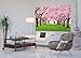 GREAT ART Photo Wallpaper – Cherry Blossom – Picture Decoration Spring Tree Avenue Nature Japan Landscape Sakura Bloom Tokyo Flowers Image Decor Wall Mural (82.7x55.1in - 210x140cm)