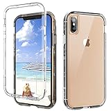 SKYLMW iPhone Xs Max Case,Shockproof Three Layer Protection Hard Plastic & Soft TPU Sturdy Shockproof Armor High Impact Resistant Cover Case for iPhone 6.5 inch 2018,Clear