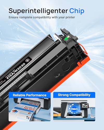 GPC IMAGE 415A Toner with Chip Compatible with HP 415A Multipack Original for HP 415X Color LaserJet Pro MFP M479fdw Toner M479fdn M479fnw M479dw M479 M454dn M454dw W2030A W2030X (Pack of 4)