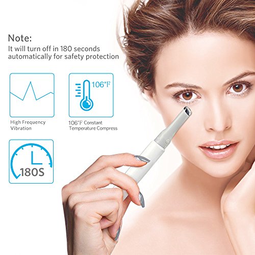 2-in-1Heated Sonic Eye Massager Wand Eyelash Curler Brush Vibration, Electric Multifunctional Beauty Tool Relieving Dark Circle, Fatigue and Puffiness, Eye and Facial Skin Care Massager Wand