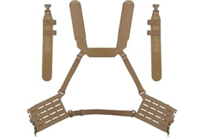 GYDEHUTJ Multi-Mission Laser-Cut Shoulder Strap H-Harness Chest rig Kit with Side PALS Panels for Mag Placard