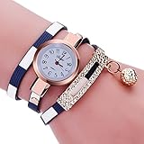 Women Watches Mosunx(TM) Fashion New Girl Watches Charm Wrap Around Leatheroid Quartz Wrist Watch Girlfriend Gift (Blue)