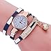 Mosunx Women Watches Fashion New Girl Watches Charm Wrap Around Leatheroid Quartz Wrist Watch Girlfriend Gift (Blue)