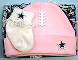 Dallas Football Cap And Socks Baby Gift Set (Pink with Lace)