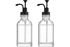 Ludnsghsjk Soap Dispenser and Bathroom 2pc 500ml Transparent Glass Liquid Dispenser Coffee Syrup Container Bottle with Pumps 