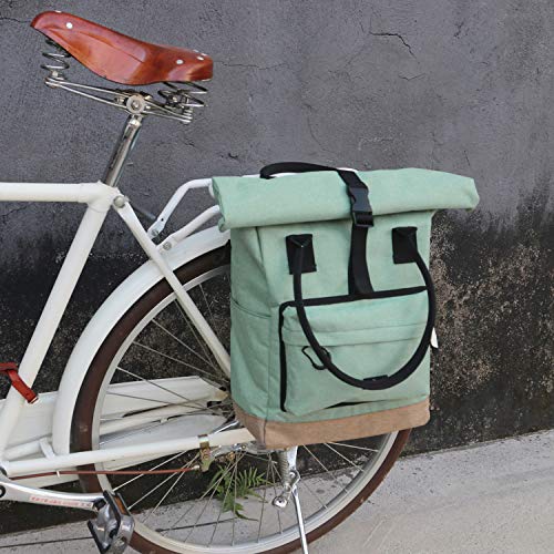 TOURBON Nylon Rolltop ClipOn Bike Panniers Women's Shoulder Tote Bag The Electric Bike