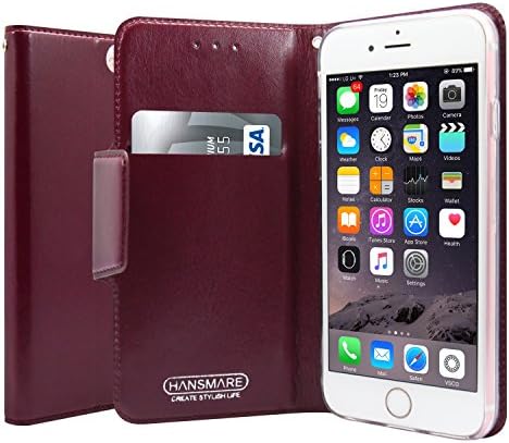 iPhone 6S Case,HANSMARE [SuperSlim][Wine]PU Leather Premium wallet Case Leather slot case for iPhone 6 and iPhone 6S 4.7 -Marsala