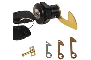 WOKYO Aluminum Plastic Scooter Storage Trunk Lock Replacement Key Lock Box Motorcycle Trunk Latch with Hooks & Bonus Lock Plate