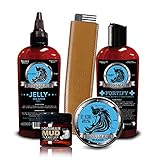 Complete Facial Hair Care Kit - Magic Scent - Jelly Beard Oil, Relax Beard Balm, Fortify Intense Beard Conditioner, Mudstache Mustache Wax and Metal Beard & Mustache Comb included by Bossman Brands