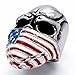 ELFASIO Men's Stainless Steel Ring American Flag Mask Gothic Punk Skull Biker Rings, Us size 8