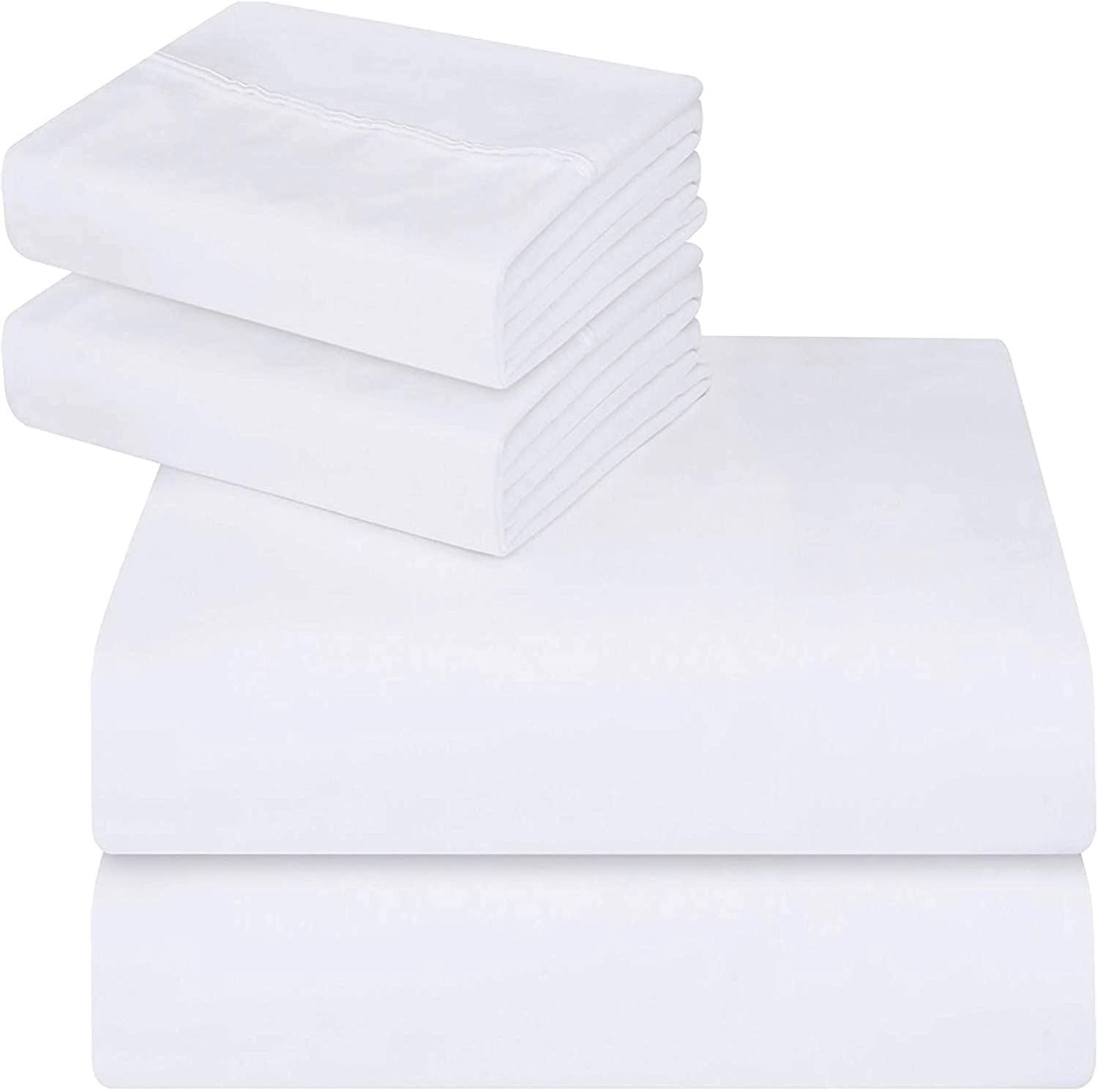 ComfyWell Superking Fitted Sheet - Deep Pocket 14 inch (35 cm) - Soft Brushed Microfibre Fabric - Shrinkage and Fade Resistant (Super King (180x200cm), White)