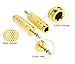 Devinal Professional 3.5mm 1/8 inch Plug to 6.35mm 1/4 inch Jack Gold Plated Audio Stereo Adapter Converter for Headphone, Audio Earphone, Microphone (5 Pack)