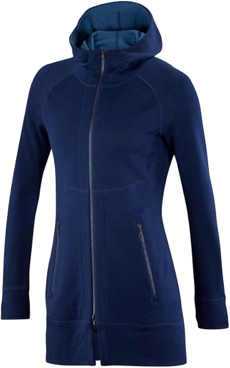 Ibex Women's Dyad Long Sweater, Midnight, Baltic, XS at Amazon Womenâs Clothing store