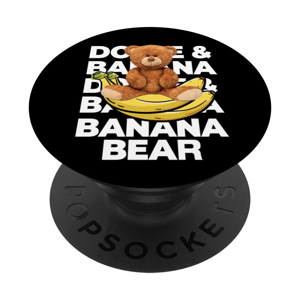 Cool Teddy Bear Banana Style, Banana Bear Graphic Design PopSockets Swappable PopGrip