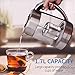 Electric Tea Kettle, FEBOTE 2 in 1 Glass Kettle Teapot with Infuser, 1500W-1.7L (BPA-Free) Water Heater Variable Temperature Control, Stainless Steel&Body Removable Lid for Tea, Coffee