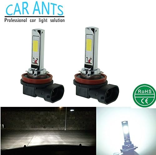 Car Ants Auto Parts Extremely Bright COB Chips H8, 30W 1400LM LED Fog Light Bulbs, Plug-n-Play Cool White Color(pack of 2) (H8)