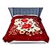 JYK 10 lbs King Ultra Silky Heavy Thick Korean Mink Bed Blanket, Two-Ply Printing Reversible (Flower&Red)