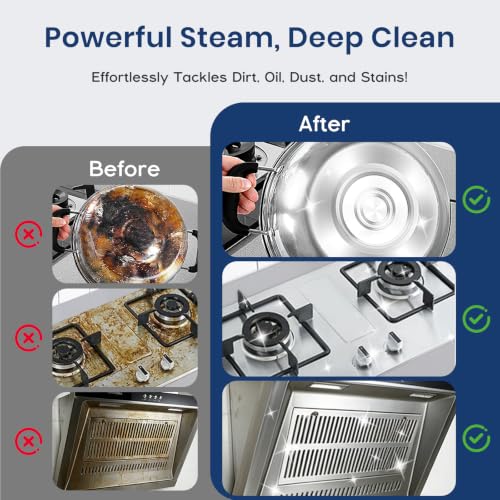 Portable Steam Cleaner 1500W 4 Bar High Pressure Steam Cleaner, Instant Heating 10S, 2L Tank, Cable 4.7 m, Steam Cleaner Hand Steam Cleaner for Kitchen, Car, Floor