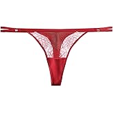 FEELITS 22 Momme 100% Mulberry Silk Thongs for Women, Side Adjustable & Cut-Out Front, Sexy G-String T-back Panties