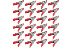 Wideskall® 2" inch Mini Metal Spring Clamps w/Red Rubber Tips Clips (Pack of 24)