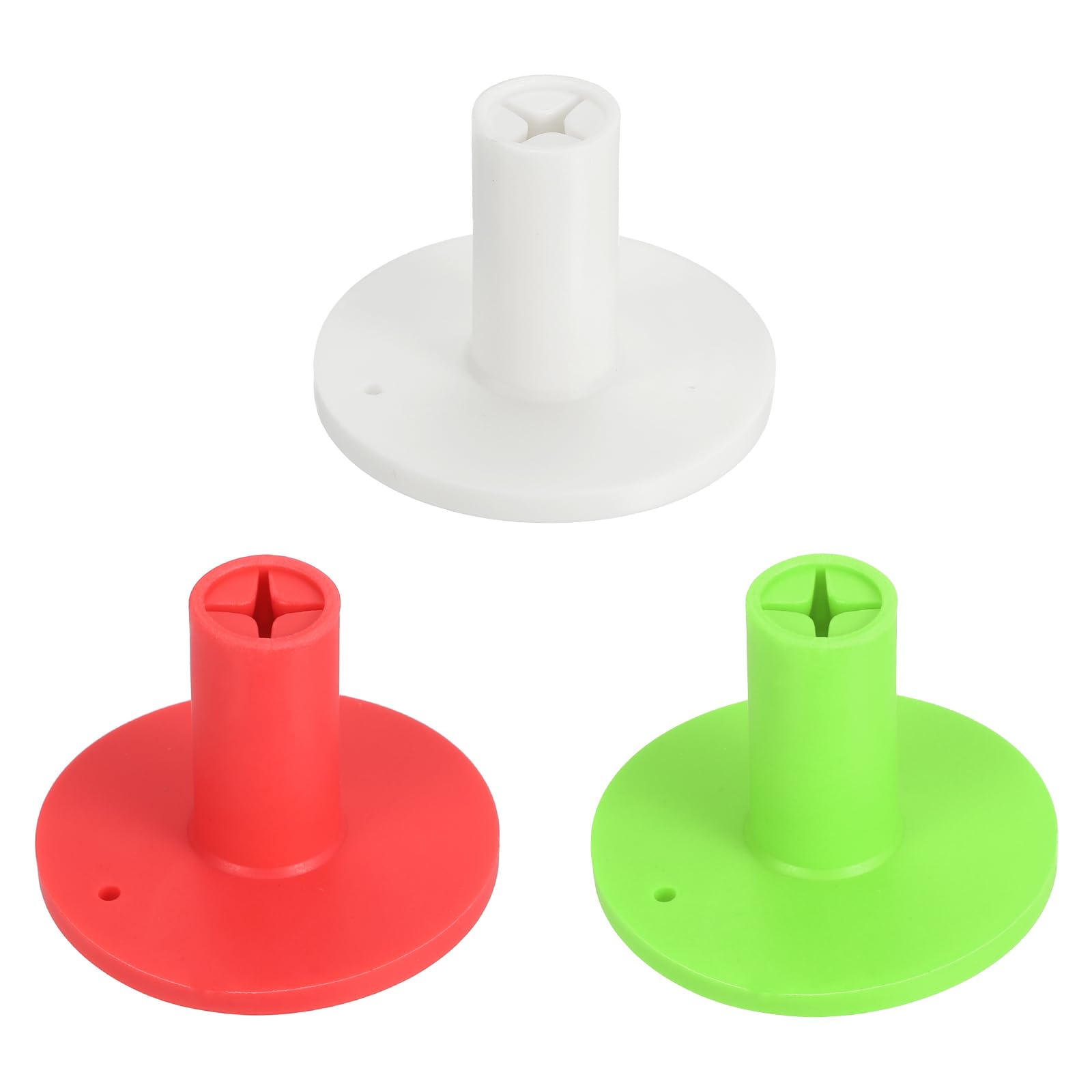 PATIKIL Rubber Golf Tee, 3 Pack 1.4 Inch Golf Practice Tees Training Driving Range Tee Stable Golf Ball Holder for Outdoors Indoors Hitting Mat, White/Green/Red