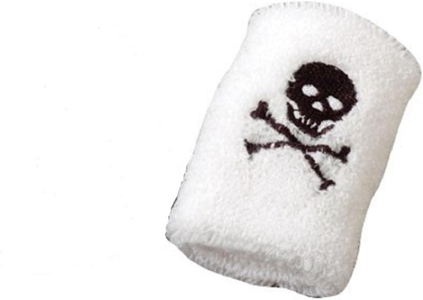 U.S. Toy Black & White Pirate Jolly Roger Terrycloth Wristbands Set of 2: Sports & Outdoors