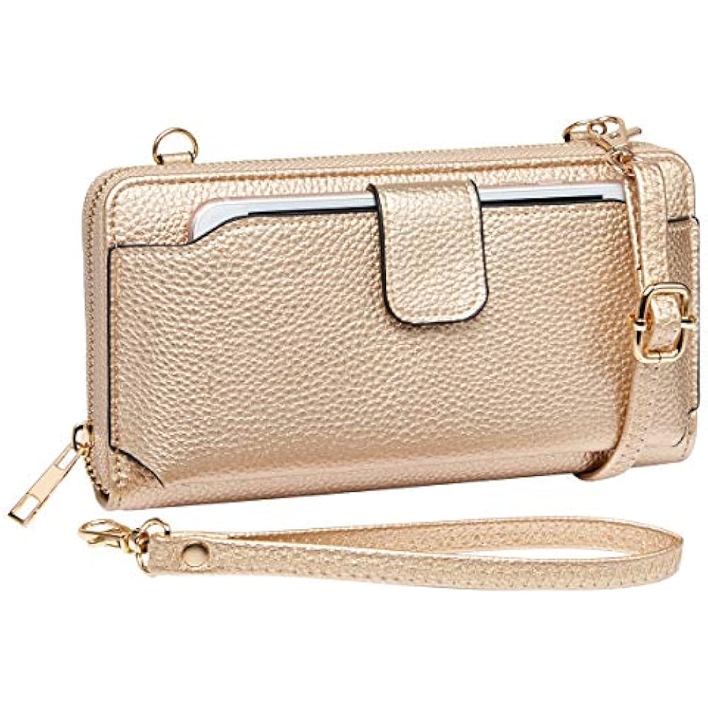 Womens Wristlet Wallet Crossbody Bag Cellphone Purse Handbag RFID Card 