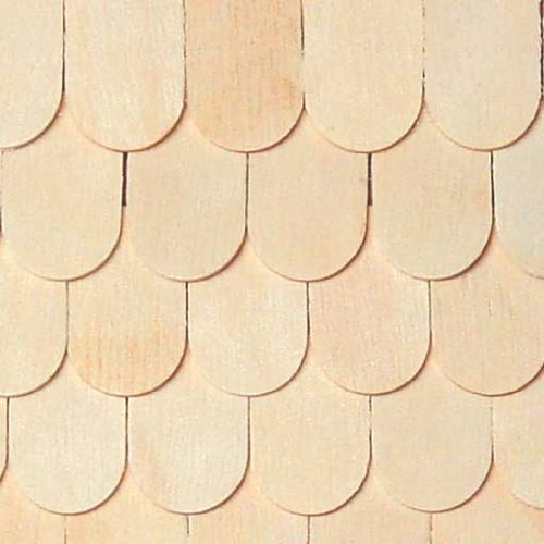 Dollhouse Miniature Unfinished Whitewood Fishscale Shingles