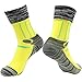 RANDY SUN Waterproof Hiking Snowmobiling Not Ultra-Thin Fabric Socks, Men's High Performance Sports Lifestyle Healthy Life Crew Cut Boot Wading Socks Yellow Black Grey M