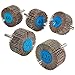 Katzco 5 Pieces 2 X 1 Inch Flap Wheels Set - 4 Different Sanding Sizes - 1/4 Shank Fits All Drills - 40 60 80 and 120 Grits primary