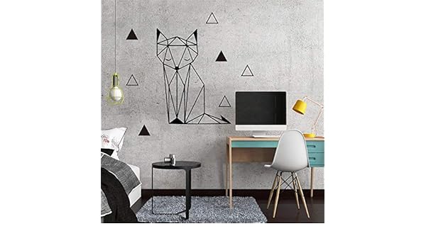 Ajcwhml Bonita geometría Fox Pegatinas de Pared Pegatinas ...