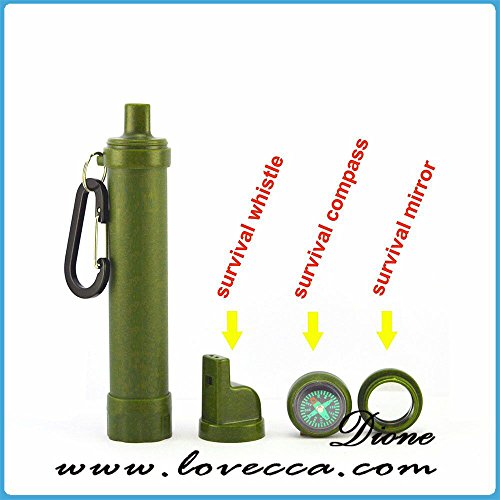Portable Water Filter Personal Purifier Straw Filtration for Survival Emergency Camping Hiking Backpacking Preparedness Outdoors Purification at 0.01 Micron Filters Up to 400 Gallons