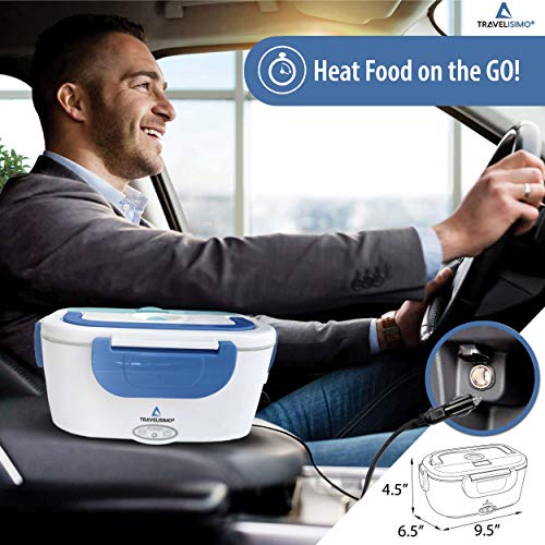 TRAVELISIMO Electric Lunch Box Food Warmer 60W 3 in 1 Heated Lunch