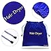 Hair Dryer Bag, Extra Big Size 13.5×13.5 inch Velvet Travel Pouch, Luxury Drawstring Storage Bag for Hair Dryer, Curling Iron and Hair Straightener(Blue)