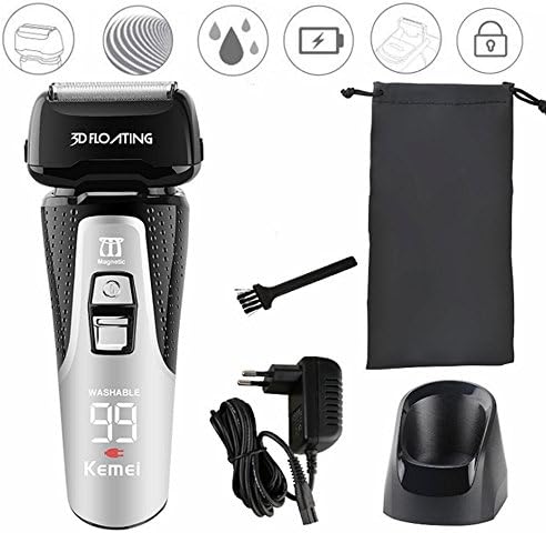 Washable Speed Maglev 3-blade Cutting System Rechargeable LCD Display Electric Shaver Razors Shaving with Beard Scarf Men Face Care