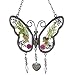 KOLIN Grandma Butterfly Suncatcher Gifts, Grandma Granny Birthday Gifts Presents from Grandson Granddaughter Real Flower Heart Charm Wind Chimes Window Ornaments
