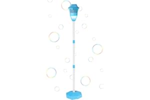 Standing Bubble Machine – Automatic Children’s Bubble Maker with LED Lights, Road Lamp Shape Design | Outdoor Fun Toy for Fam