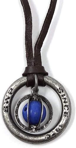 Amazon S W P ストーン メンズ ネックレス シンプル リング 天然石 革ひも ロング ネックレス パワーストーン レザー ペンダント ラピスラズリ Rsbn 001b ジュエリー 通販