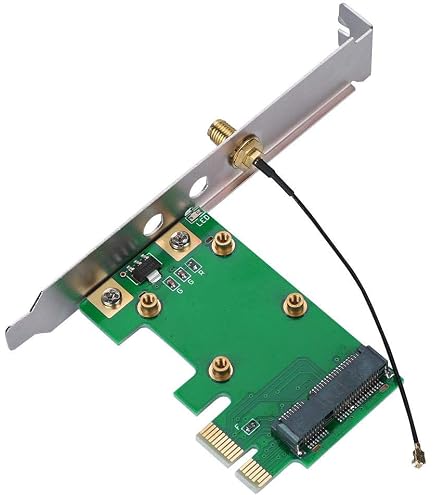 Adattatore WiFi Mini PCI-E A PCI-E 1X Per Desktop, Con 2 Antenne, Aperto Mai Usato