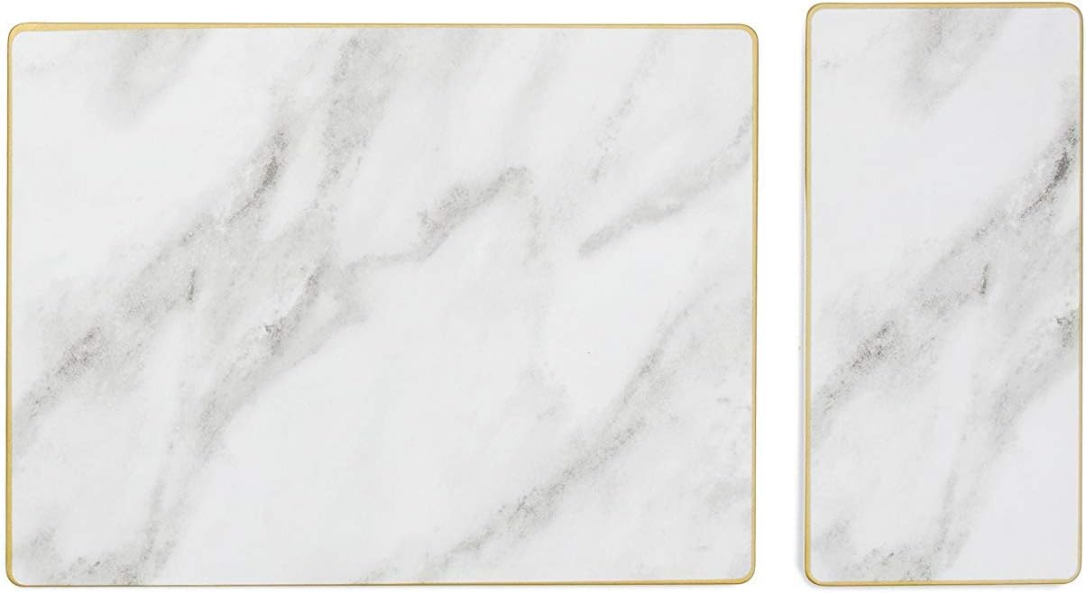 Sugar & Cloth Serving Set, 2-piece, Marble/Gold Trim